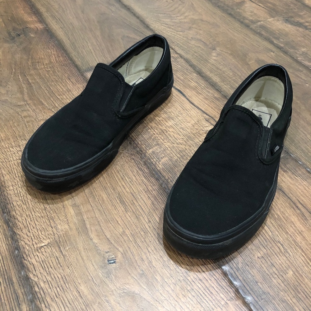 Black on black slip on vans great condition